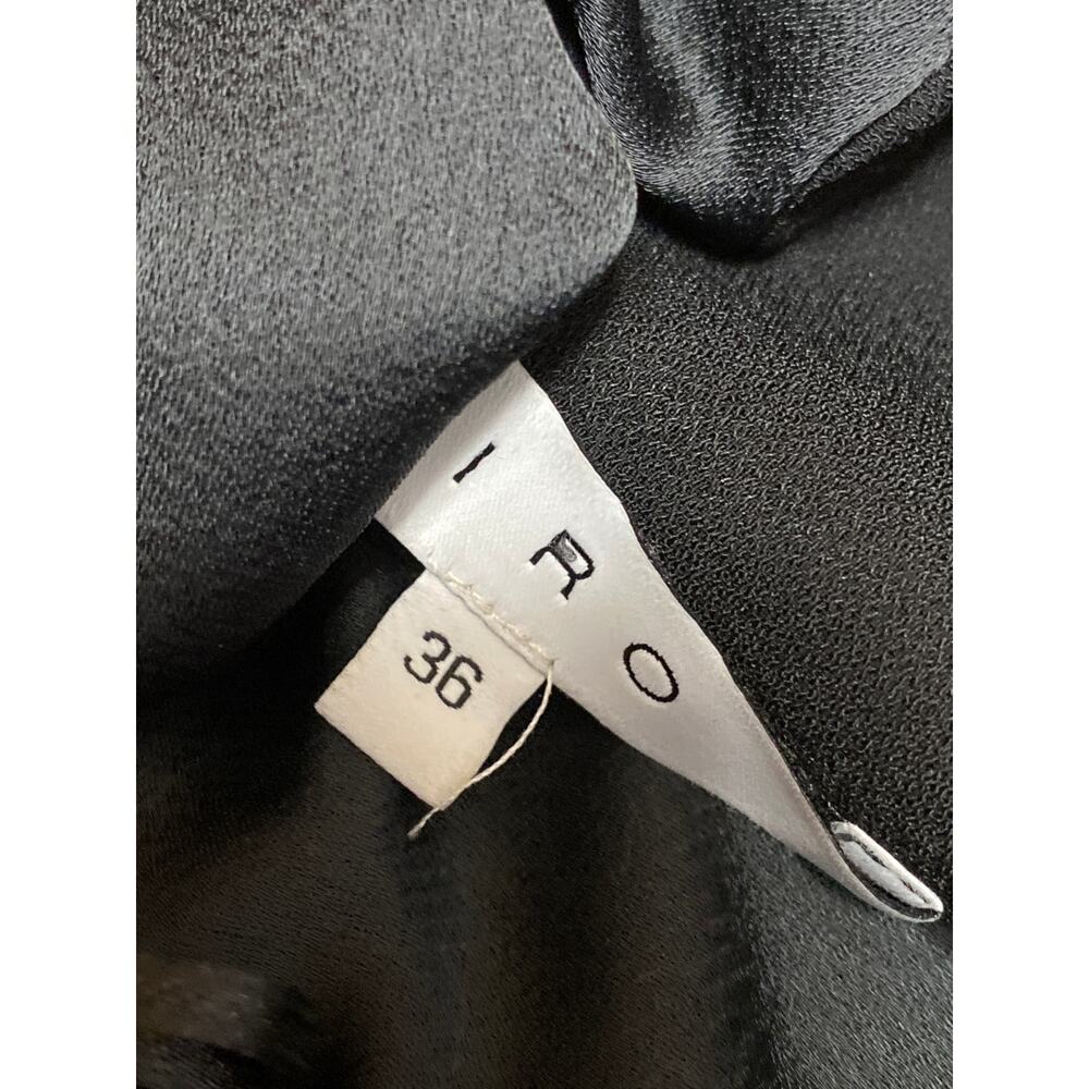 IRO Women Black Cutout Tie Neck Bow Relaxed Long Sleeve Poncho Blouse Top Size 6 - Picture 3 of 4